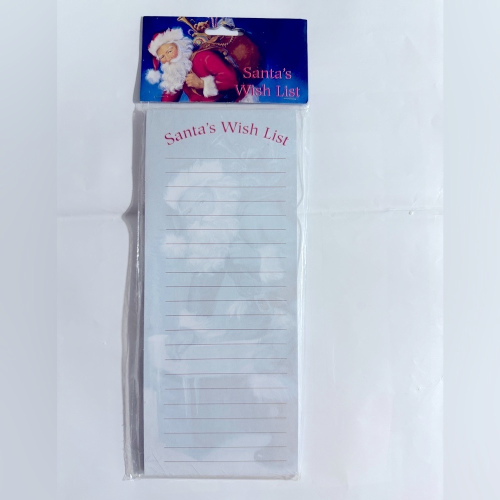 Vintage Susan Comish Magnetic Santa Wish List Pad
